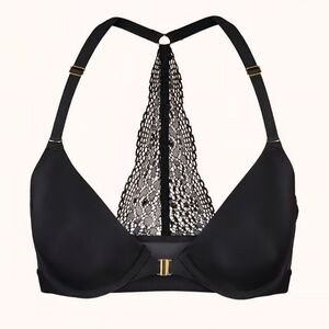 Lively Front Close Black Lace Racerback Bra
